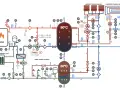 Schema impianto di riscaldamento con caldaia a gas, serbatoi di accumulo e sistemi radiante e a pavimento.