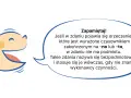 Uśmiechnięta buźka wyjaśnia rodzaje podmiotów: zdania bezpodmiotowe, gdy orzeczenie kończy się na -no lub -to.