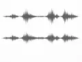 Dwa wykresy fal dźwiękowych pokazują duży **dynamic range** – od cichych fragmentów po głośne szczyty.