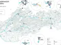 Mapa spoplatnených úsekov diaľnic na Slovensku s vyznačenými mestami a cestami.