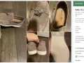 Eleganckie, pudrowo-różowe zamszowe buty Loro Piana, rozmiar 37, z ozdobnym metalowym elementem. Idealne na lato.