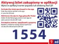 Instrukcja jak kupić bilet online: wpisz numer pojazdu lub zeskanuj kod QR. Widoczny numer 1554.