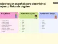 Adjetivos positivos para describir el aspecto físico: alto, delgado, fuerte, pelo largo, ojos azules.