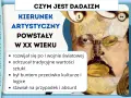 Dadaizm co to? Kierunek artystyczny XX wieku, bunt przeciw logice, stawiał na przypadek i absurd. Obraz przedstawia surrealistyczną twarz z guzikami i lunetą.