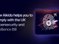 Aikido helps with UK cybersecurity compliance. A fingerprint lock over the Union Jack symbolizes secure digital sled cyber security.