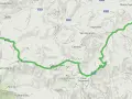 Mappa del cammino dei cappuccini, con sentiero verde che attraversa colline e borghi come Rola, Castiglione e Borgo Cappuccini.