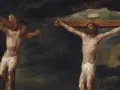 Jesus on the cross, with a repentant thief beside him, calls for change.