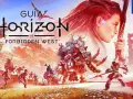 Aloy se enfrenta a un mamut mecánico en el arte de la guía de Horizon Forbidden West. ¡Conquista todas las máquinas para conseguir los trofeos!