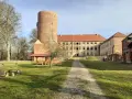Zamek w Swobnicy, z charakterystyczną ceglaną wieżą i rozległym, choć zaniedbanym kompleksem budynków, zaprasza do odkrywania historii.