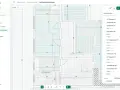Projekt instalacji ogrzewania podłogowego dla domu jednorodzinnego. Widok planu z zaznaczonymi pętlami grzewczymi.