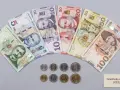 Gruzińskie banknoty i monety: 1, 5, 10, 20, 50, 100 GEL. Idealne do planowania budżetu na wakacje w Batumi, ceny mogą być różne.