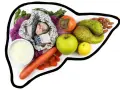 Zdrowa dieta dla wątroby: ryby, jabłka, gruszki, marchew, migdały, suszone morele, jogurt.