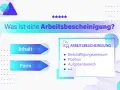 Was ist eine Arbeitsbescheinigung? Das Dokument listet Beschäftigungszeitraum, Position und Aufgabenbereich auf.