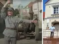Scena z serialu "Gdzie kręcono Wiosna Panie Sierżancie" i współczesne zdjęcie Muzeum Stanisława Grzesiuka.