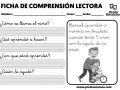 Ficha de comprensión lectora con preguntas sobre Manuel aprendiendo a montar en bicicleta con su papá.