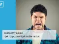 Wściekły mężczyzna z otwartymi ustami, symbolizujący toksycznego ojca. Tekst: "Toksyczny ojciec - jak rozpoznać i jak sobie radzić".