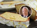 Pyszna babka cytrynowa siostry Anastazji, udekorowana lukrem i skórką cytrynową, z jej uśmiechniętym portretem w tle.