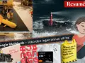 En person sitter uttråkad på jobbet, omgiven av bilder på en bananbil, ett fyrhus i storm, en hund och en text om att hålla avstånd.