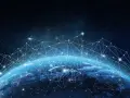 A glowing network of lines and dots overlays the Earth, symbolizing global connectivity and mobile network optimization.