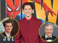 Tom Holland, Andrew Garfield i Willem Dafoe, gwiazdy filmów o Spider-Manie, na premierze.