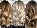 Drei Frauen mit unterschiedlichen Haarfarben: Braun mit Highlights, Blond und Dunkelbraun mit Highlights. Welche Haarfarbe passt zu mir?