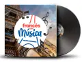 Vinilo con Torre Eiffel y notas musicales. Ideal para tus canciones para aprender francés.