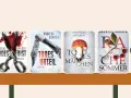 Vier Buchcover von Andreas Gruber: "Todesfrist", "Todesurteil", "Tod es Märchen" und "Rache Sommer".