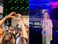 Serce z dłoni na koncercie, zielone światła sceny i uśmiechnięta dziewczyna w różowej koszulce z napisem "Furryous" - to wszystko tworzy barwne kolory Ostrawy.