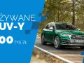 Zielony SUV na drodze w lesie. Używane SUV-y do 100 tys. zł.