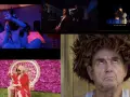 Szpaku w hot 16, raperzy w studiu, kobieta w czerwieni i starszy pan w pióropuszu.