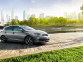 Szary Toyota Auris Hybrid na drewnianym pomoście, z miastem w tle. Jaki olej do tego modelu?