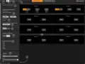 Interfejs Focusrite Control z ustawieniami dla Scarlett 18i20. Widoczne przyciski LINE, INST, AIR i PAD dla wejść analogowych.