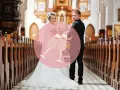Para, kto nie może być świadkiem na ślubie kościelnym, to osoba nieochrzczona. Para młoda w kościele.