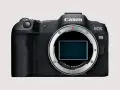 Czarny korpus aparatu fotograficznego Canon EOS R8 z widocznym sensorem i mocowaniem obiektywu.