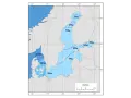 Mapa pokazuje, dlaczego Morze Bałtyckie jest słabo zasolone. Wody przybrzeżne mają niskie zasolenie, od 3‰ do 8‰, a w głębi morza dochodzi do 7‰.
