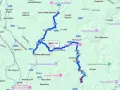 Mappa del percorso in moto per il Passo della Futa, con tappe a Firenzuola e Cornacchiaia.