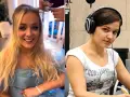 Ola Radwan, znana z "Jaka to melodia?", w dwóch odsłonach: przygotowania do występu i w studiu nagraniowym.