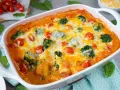 Herzhaftes Auflaufgericht mit Gnocchi, Brokkoli und Tomaten, überbacken mit Käse. Perfekt für kinder rezepte!