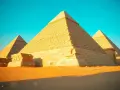 Majestätische Pyramiden in Ägypten, im warmen Licht der Wüstensonne.