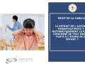 Enfant couvrant ses oreilles face à des parents en conflit. Le texte interroge sur le retrait de l'autorité parentale et la renonciation à ses droits parentaux et pension alimentaire.