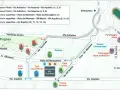 Mappa di Jesolo Venezia con indicazioni stradali, parchi, parcheggi e punti di interesse.