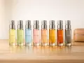 Kolekcja **christopher dark perfumy** w małych buteleczkach: Workday, Brunch, Weekend, Date Night, Evening Gala, Summer, Winter.