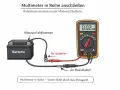 Misurazione del voltaggio batteria moto a riposo: un multimetro collegato in serie alla batteria mostra 0.02 mA.