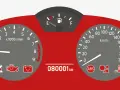 Panel kontrolki Volkswagen: obrotomierz, prędkościomierz, wskaźnik paliwa, kontrolki ABS, pasów, silnika, baterii i temperatury.