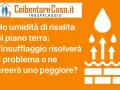 Umidità di risalita al piano terra: l'insufflaggio risolverà il problema o ne creerà uno peggiore? Icona di gocce d'acqua e frecce che salgono da mattoni.
