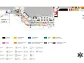 Plan lotniska Chopina: Poziom -1 i Poziom O z zaznaczonymi strefami kontroli, VIP, handlowymi, usługowymi, toaletami i pokojami opieki.