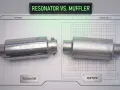 Aero Exhaust resonator and Magnaflow muffler side-by-side, illustrating the resonator vs. muffler debate.