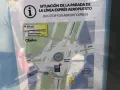 Mapa przystanków Airport Express w Madrycie. Wskazuje lokalizację "You are here" przy Plaza de Cibeles.
