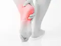 A person's foot with a red highlight on the heel, suggesting pain. This image evokes the relief of soaking an ankle in epsom salt.