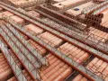 Strop teriva w budowie, widoczne pustaki ceramiczne i zbrojenie. Sprawdź aktualną strop teriva cena.